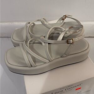 Charles & Keith Cream Strappy Platform Sandals